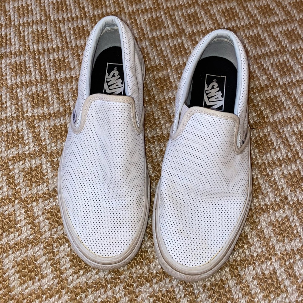 White Leather Vans